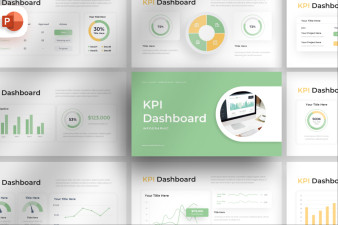 Modern Soft KPI Dashboard - PowerPoint Template